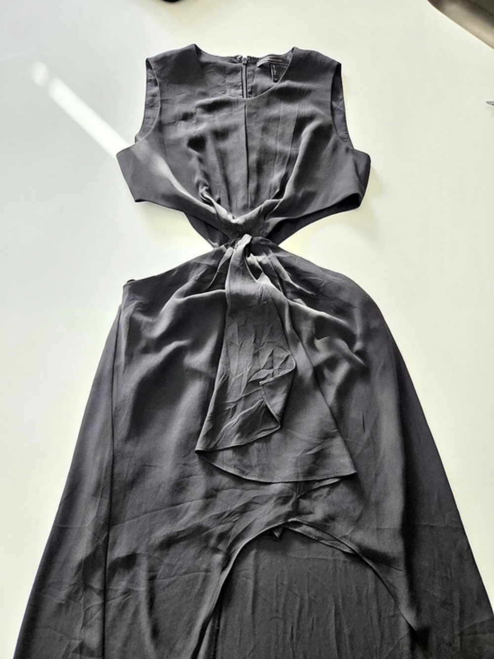 BCBG MAXAZRIA Black Draped Maxi Dress